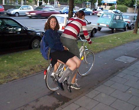 riding a bicycle