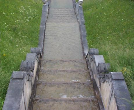artificial waterfall behind Linderhof