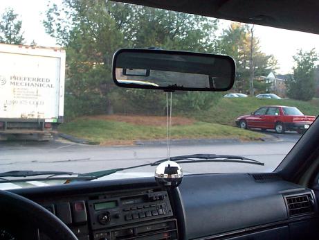 disco ball on rear view